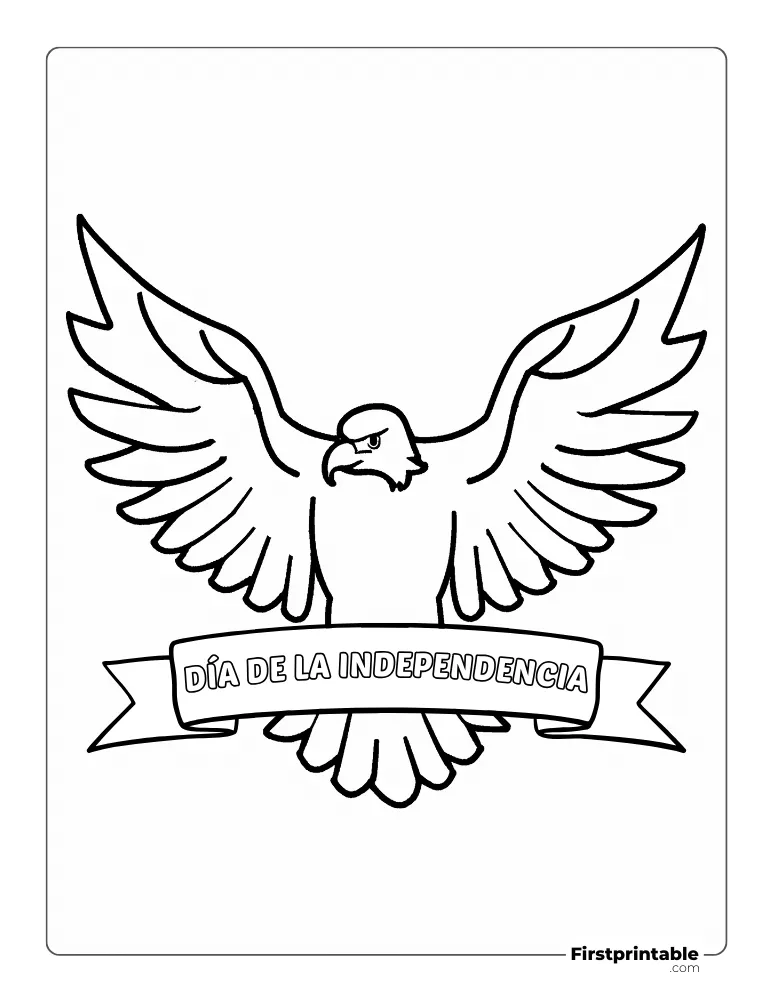 Spanish Printable Fourth of July Coloring Page 14