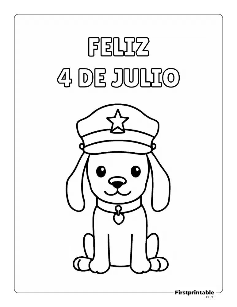 Spanish Printable Fourth of July Coloring Page 16