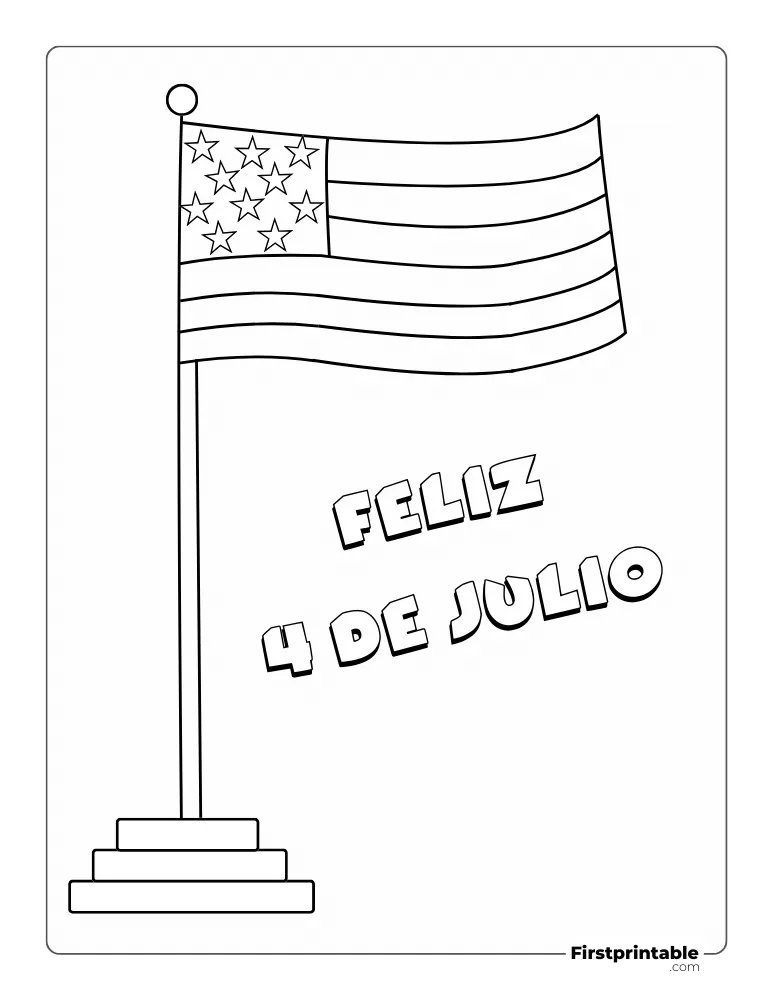 Spanish Printable Fourth of July Coloring Page 2