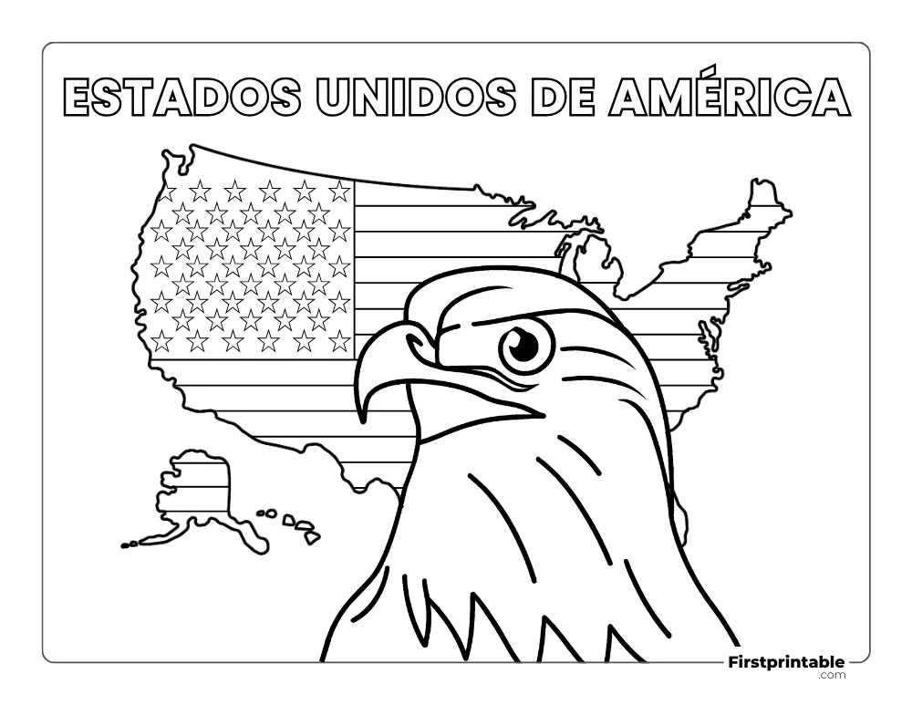 Spanish Printable Fourth of July Coloring Page 20