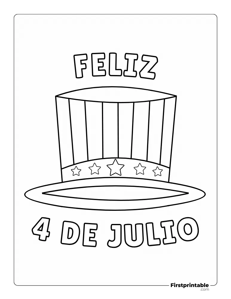 Spanish Printable Fourth of July Coloring Page 5
