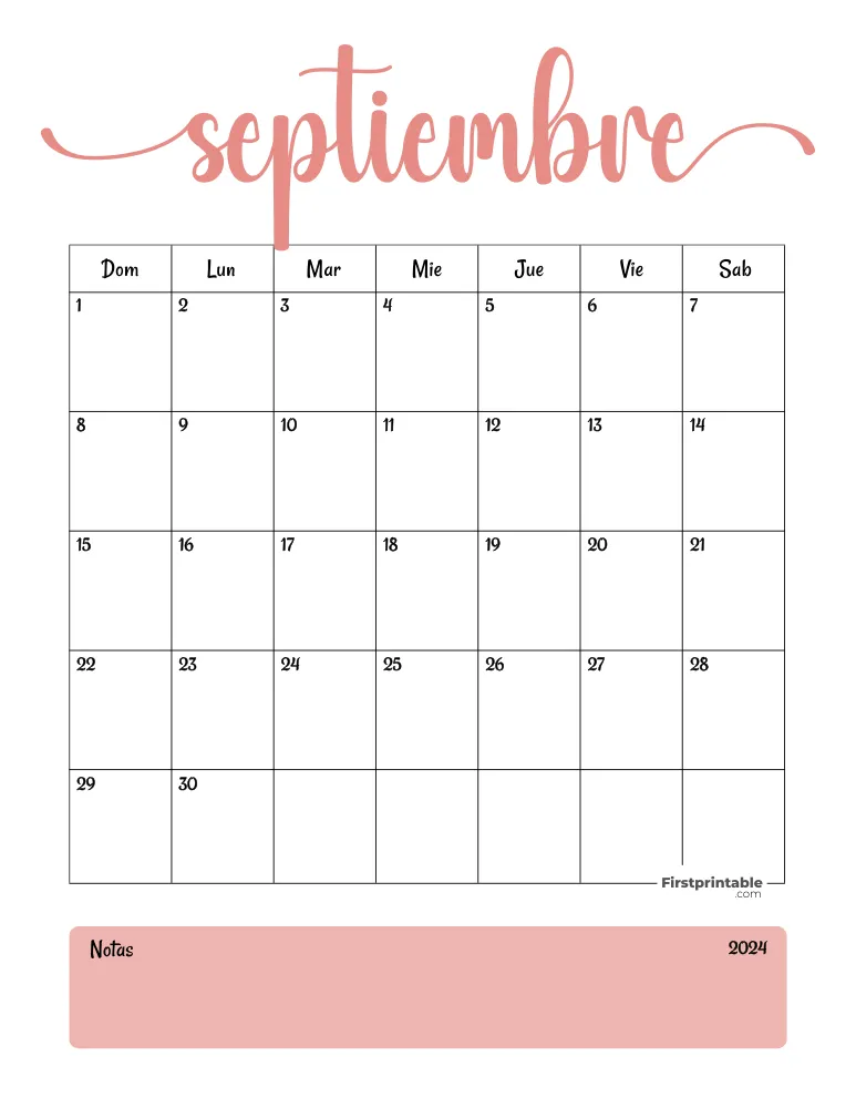 Spanish September Calendar 2024 Template 44