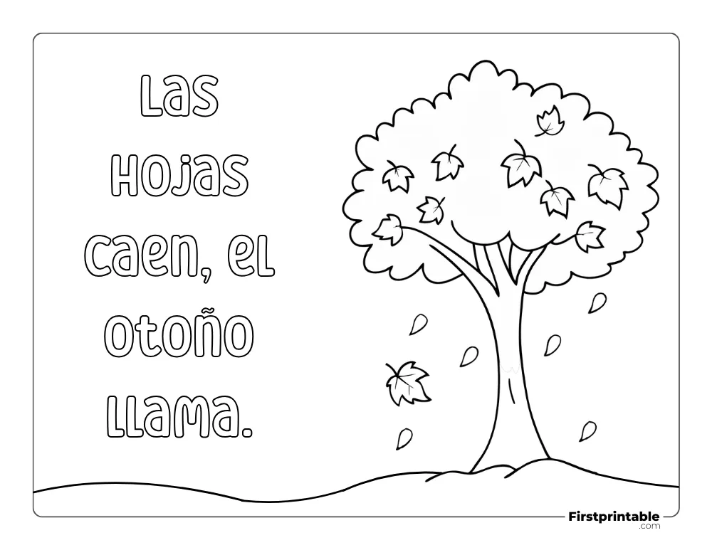 Dibujos para colorear de otoño Caída de hojas