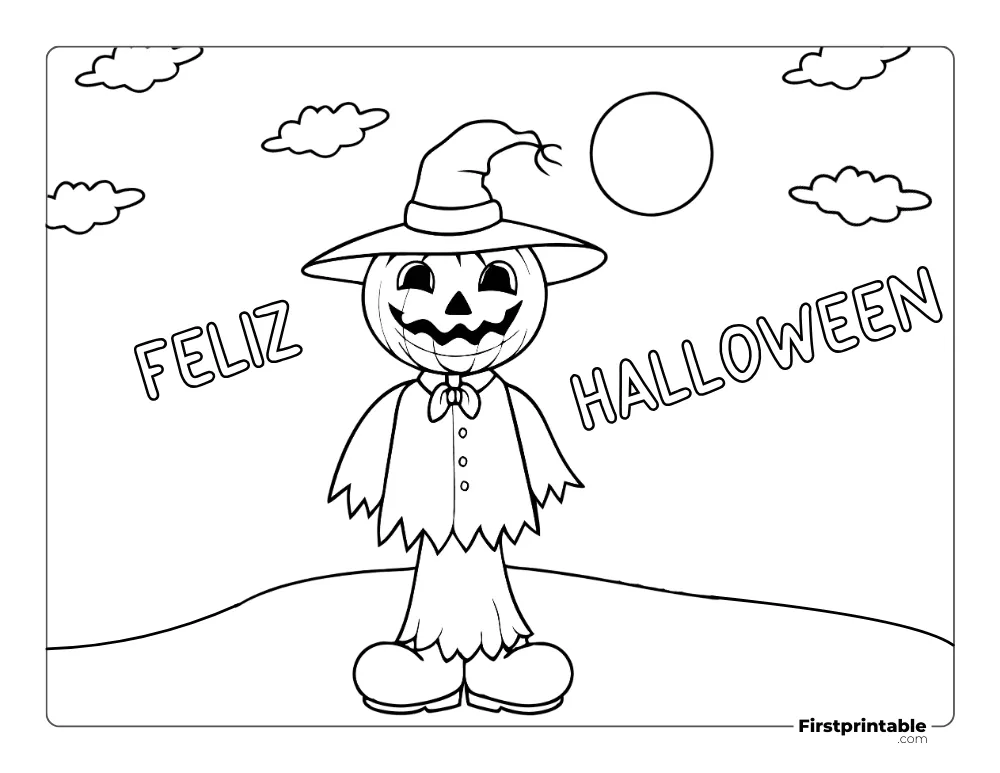 Dibujos para colorear de otoño Feliz Halloween