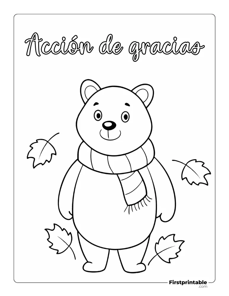 Dibujos para colorear de otoño Oso Animal del bosque