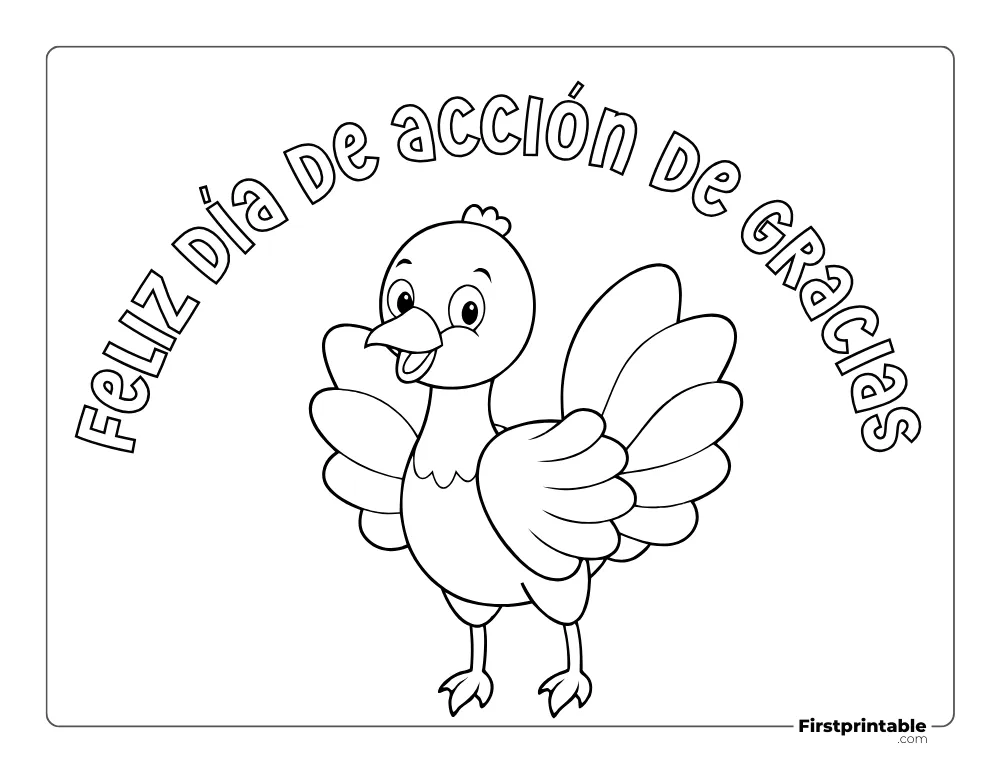 Dibujos para colorear de otoño, pájaro pavo y acción de gracias