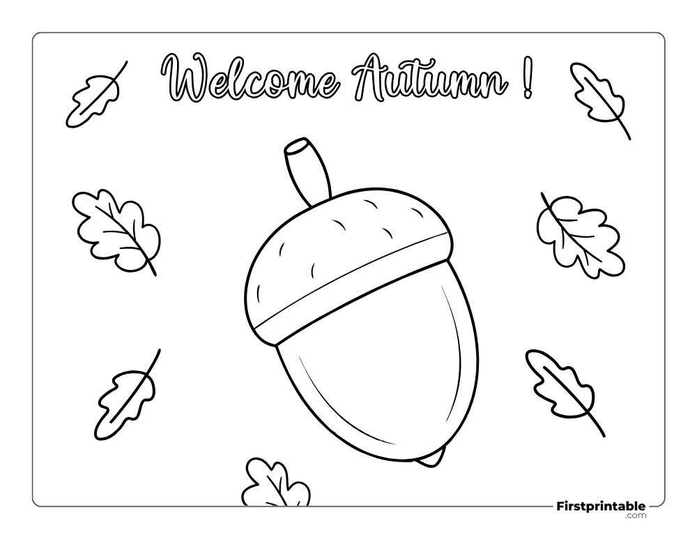 Print and Color "Welcome Autumn" Coloring Sheet