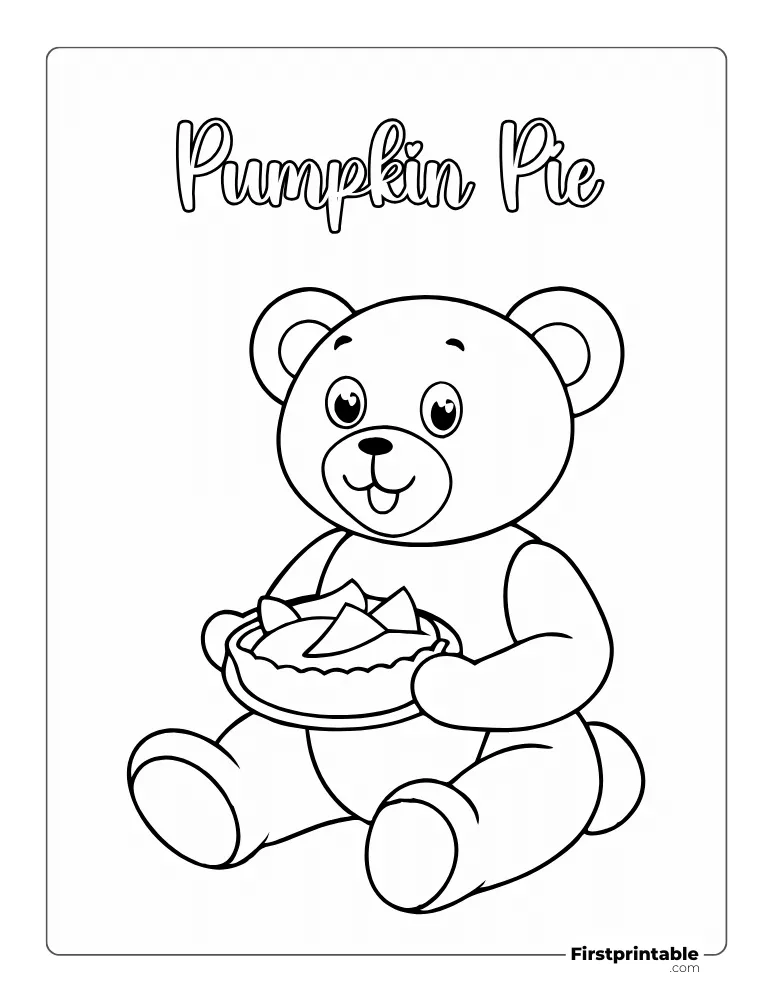 "Pumpkin Pie" Autumn Coloring Page