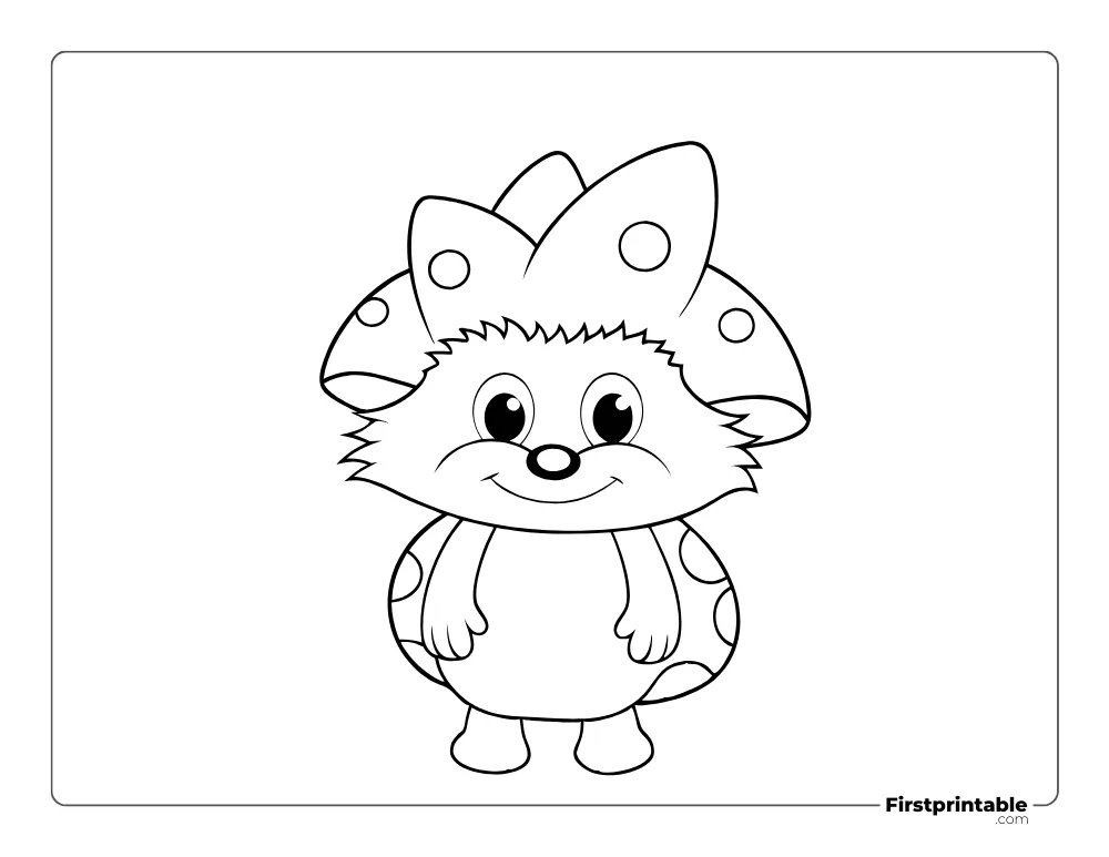 Cute Hedgehog Autumn Coloring Page