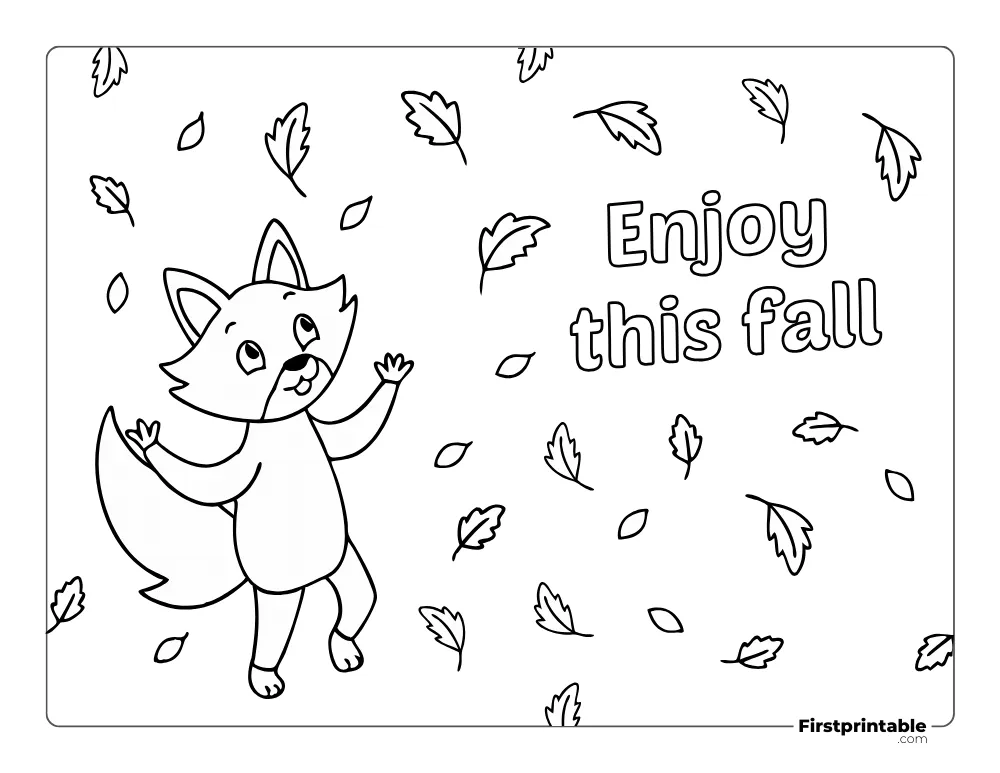 "Red Fox Enjoying This Fall" Coloring Sheet