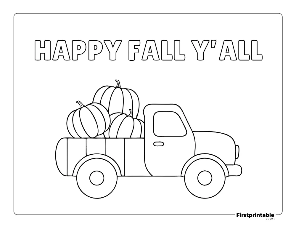 Happy Fall Yall Coloring Page