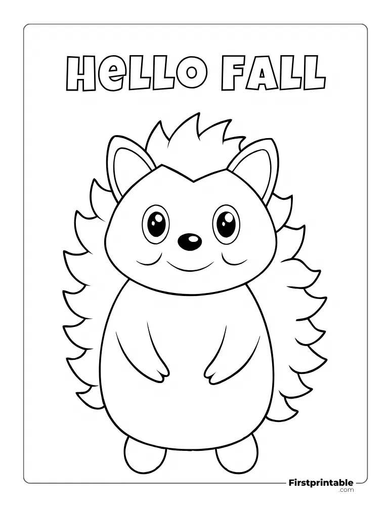 Cute Hedgehog Coloring page for Preschoolers