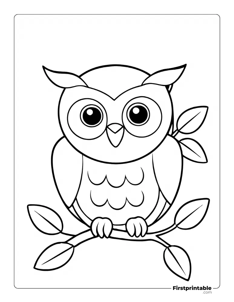 Printable "Owl" Autumn Coloring sheet