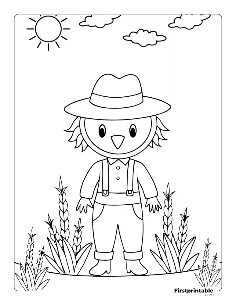 "Scarecrow" Autumn Coloring Page