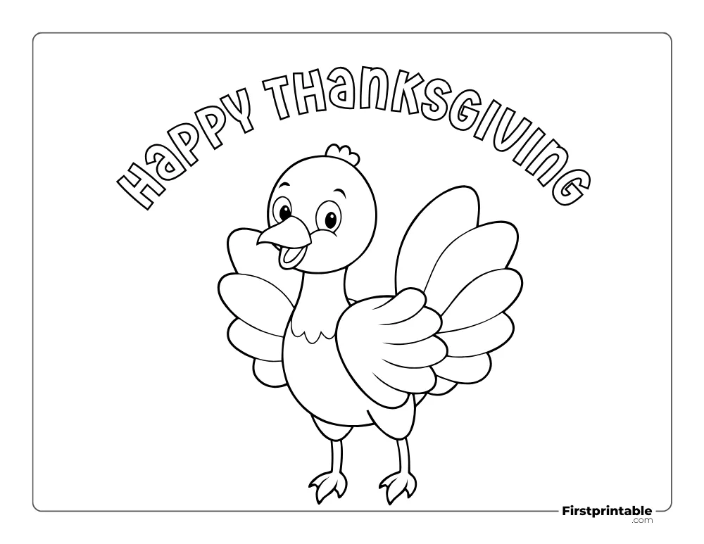 Printable "Happy Thanksgiving" Coloring Page