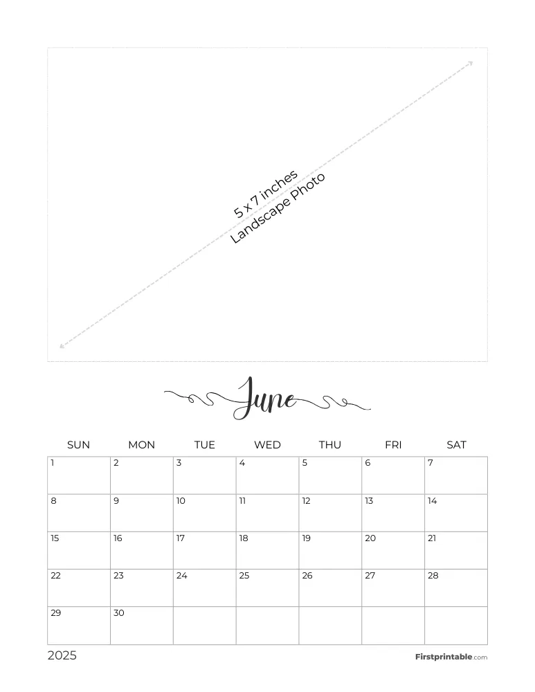 June 2025 Photo Calendar