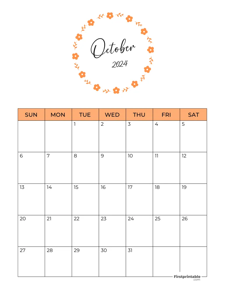 Printable October Calendar 2024 Template 15