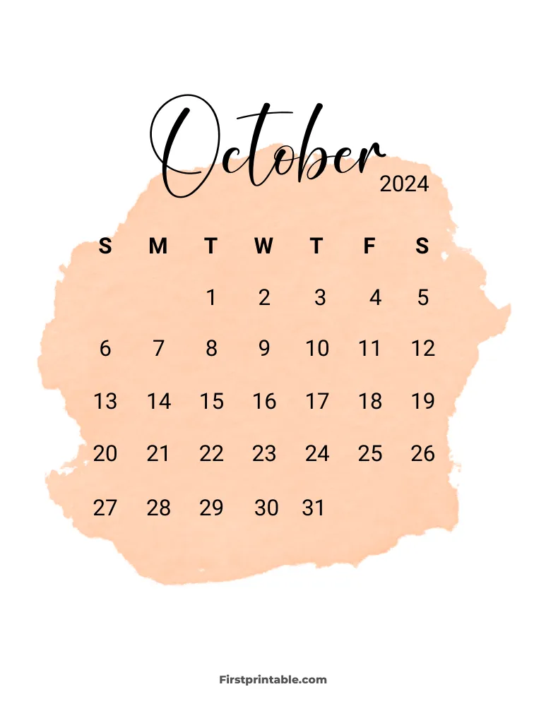 Printable October Calendar 2024 Template 18