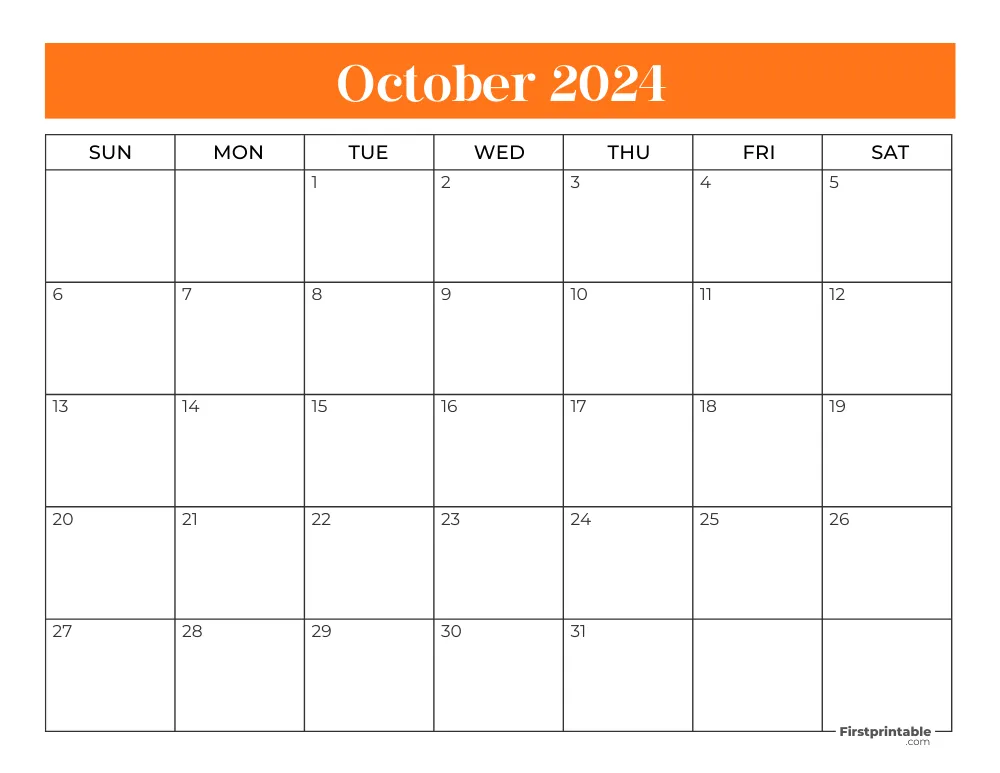 Printable October Calendar 2024 Template 35