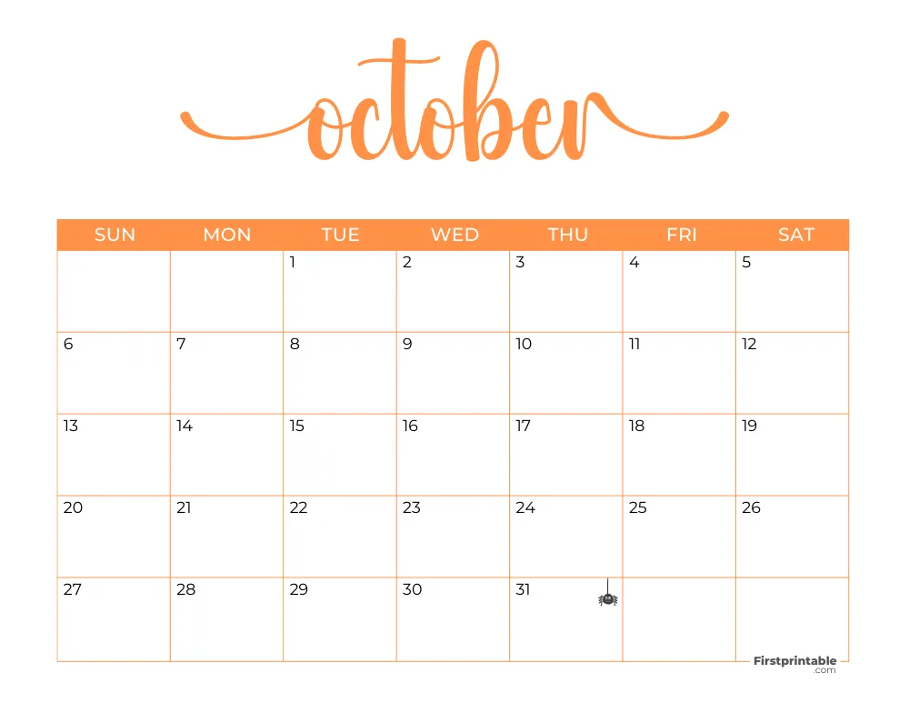 Printable October Calendar 2024 Template 45