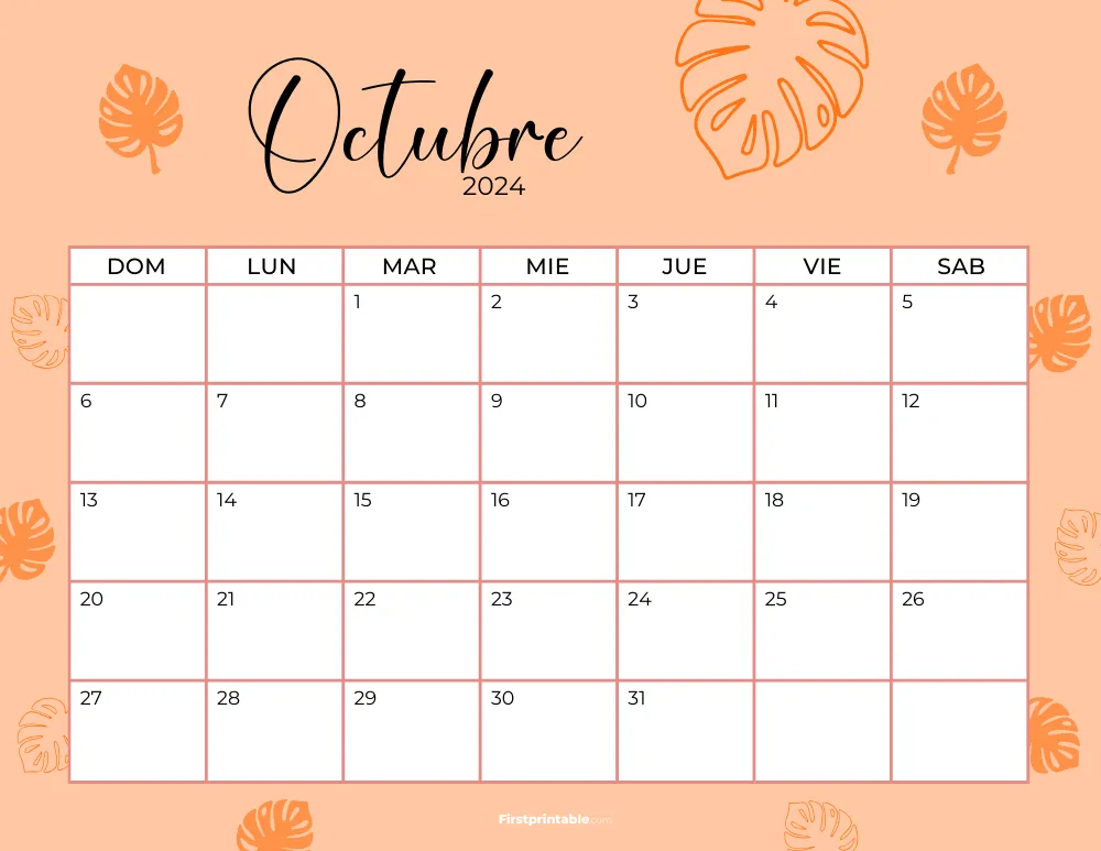 Printable October Calendar 2024 Template 47