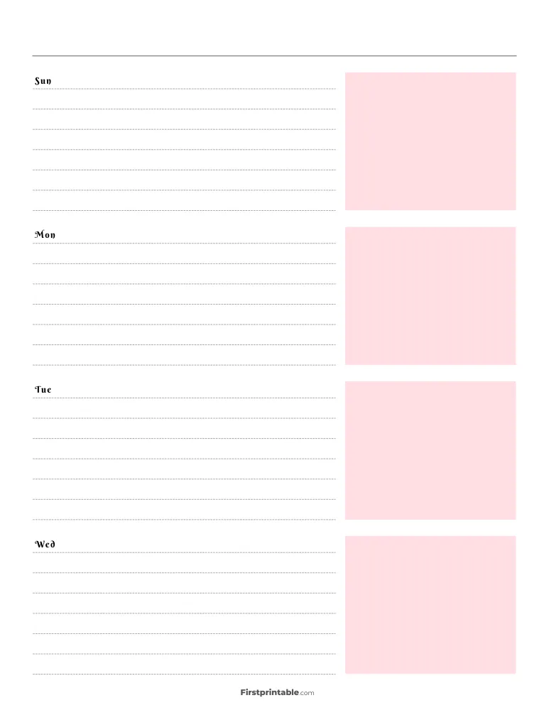 Printable Weekly Planner Template 03