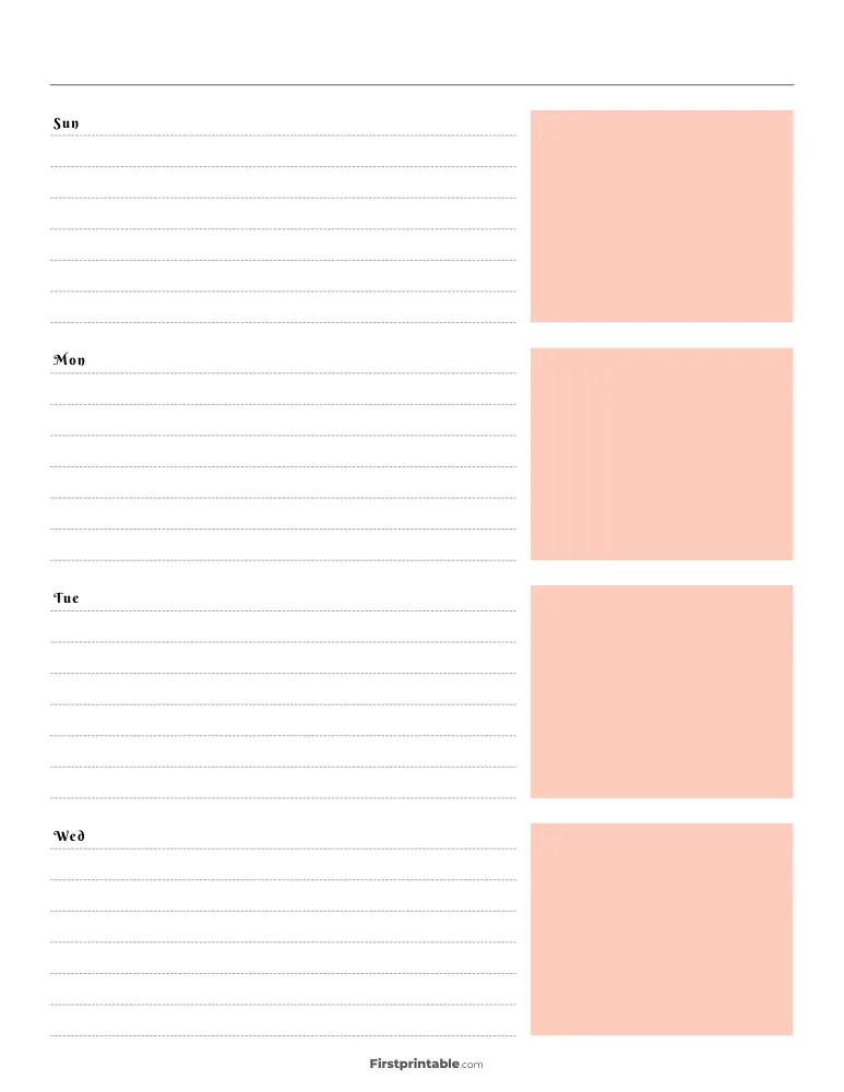 Printable Weekly Planner Template 04