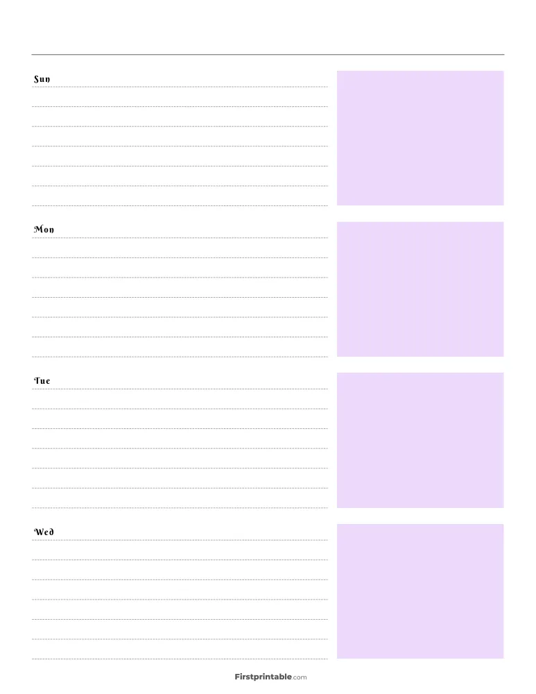 Printable Weekly Planner Template 05