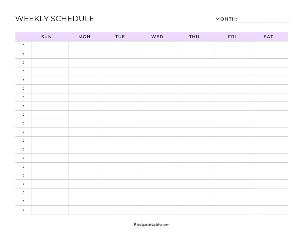 Weekly Schedule Template 01