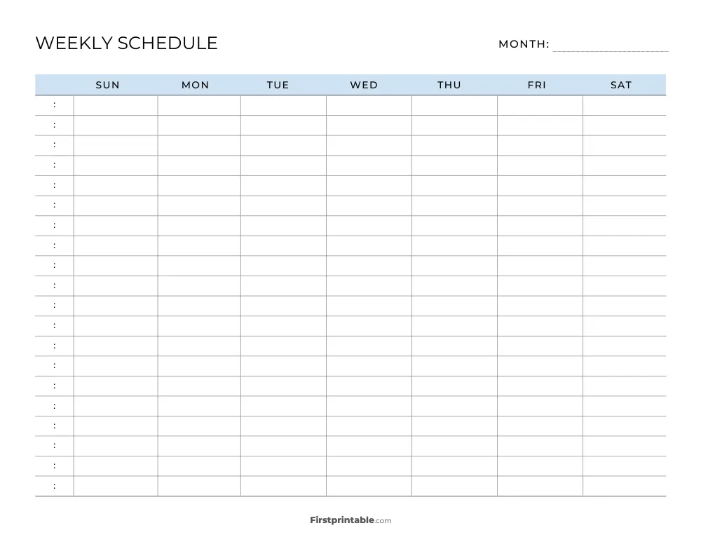 Weekly Schedule Template 02