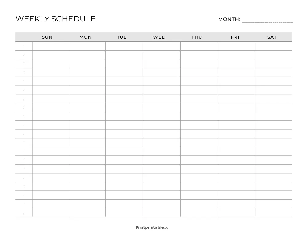 Weekly Schedule Template 03