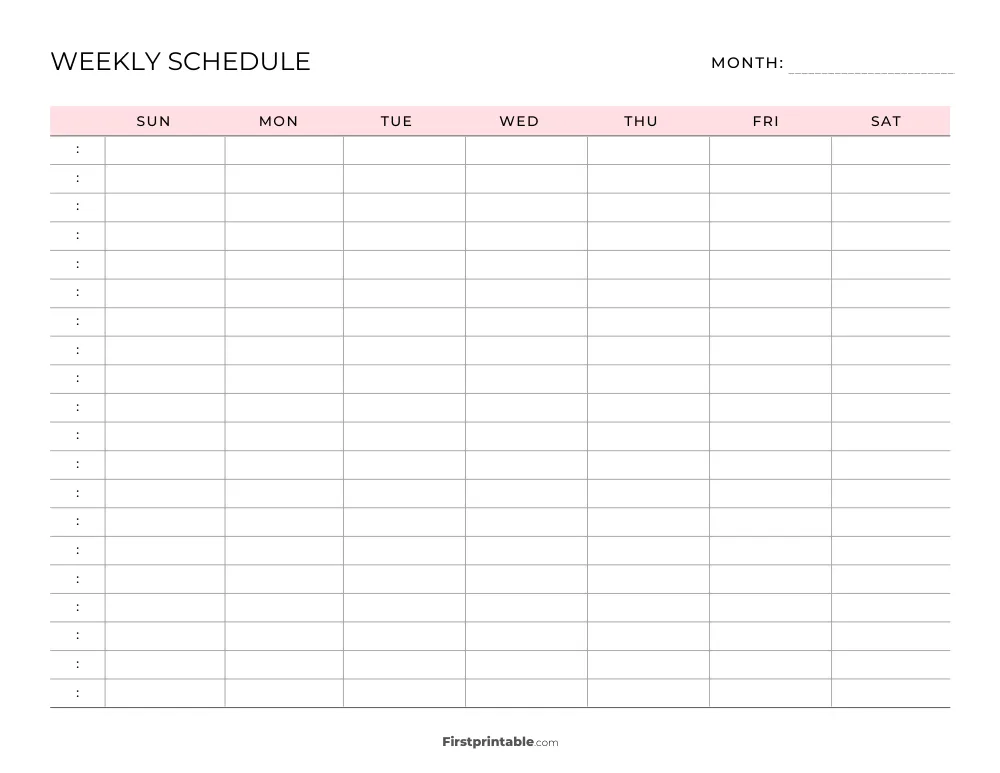 Weekly Schedule Template 04