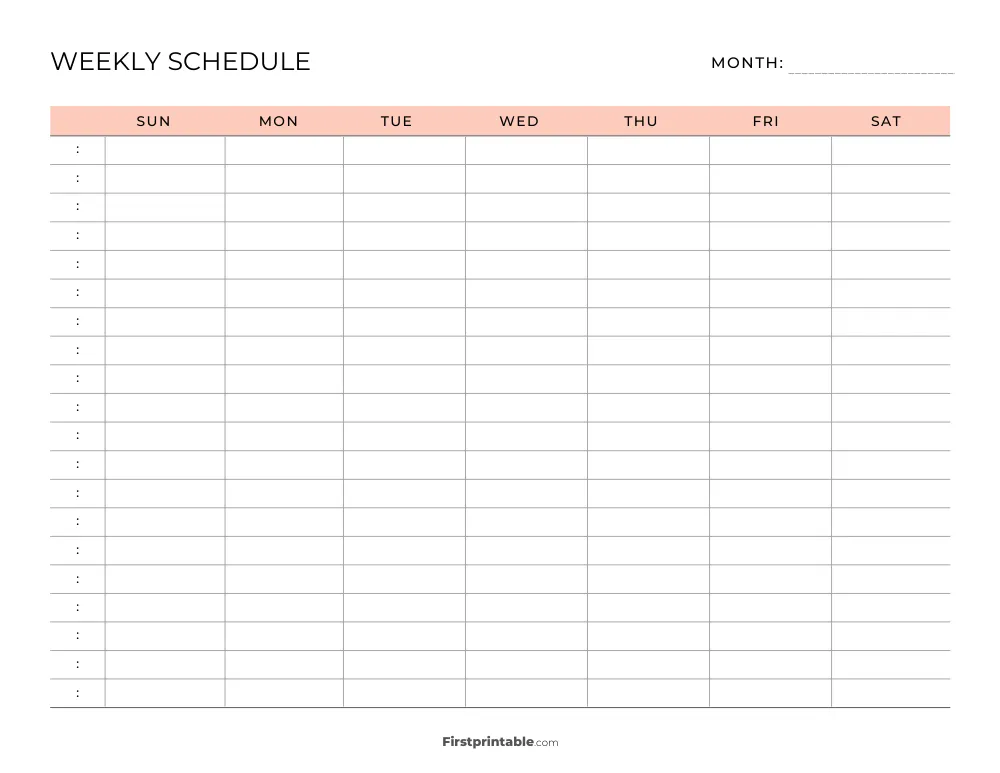 Weekly Schedule Template 05