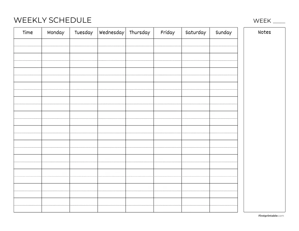 Weekly Schedule Template 06