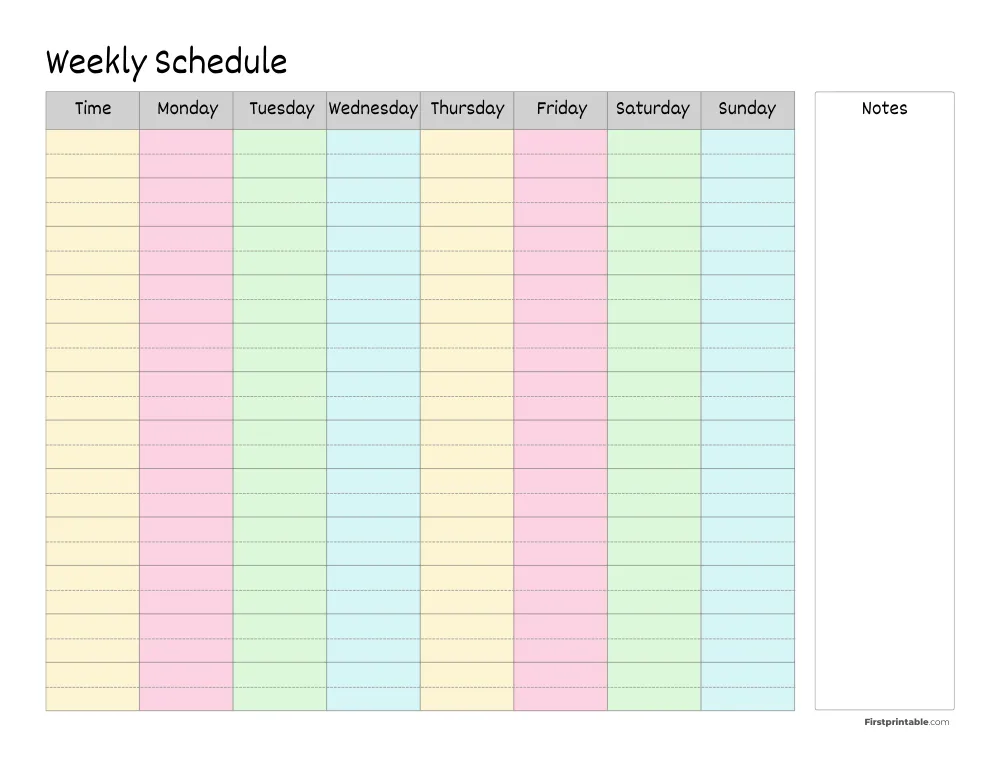 Weekly Schedule Template 07