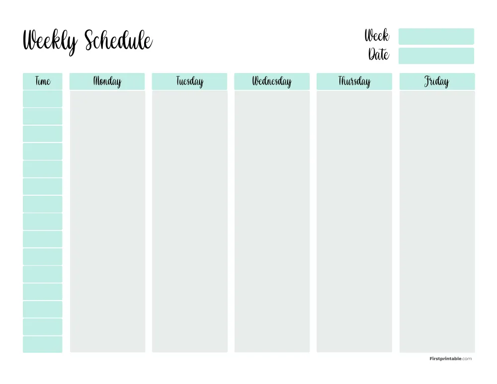 Weekly Schedule Template 09