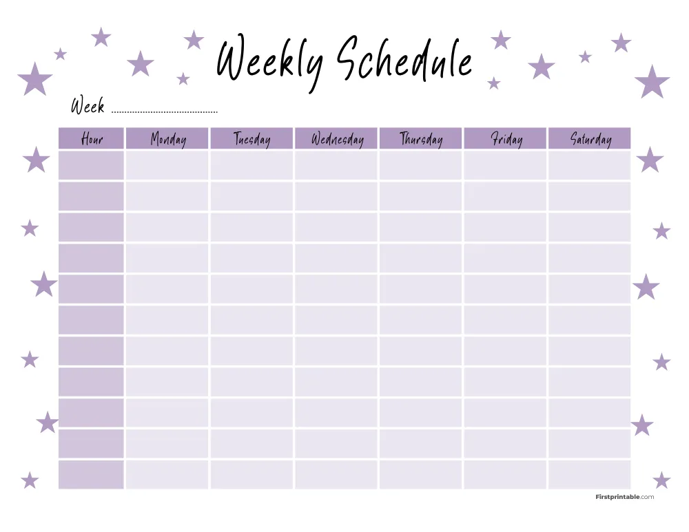 Weekly Schedule Template 10