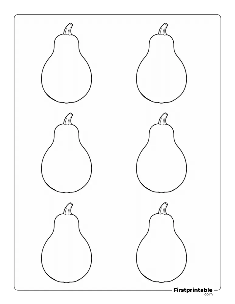 Butternut Squash Pumpkin Template XS Blank Outline