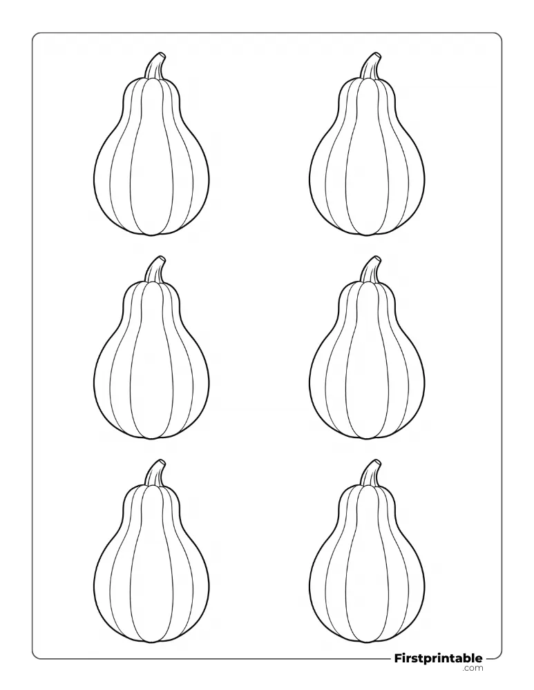 Butternut Squash Pumpkin Template XS Outline