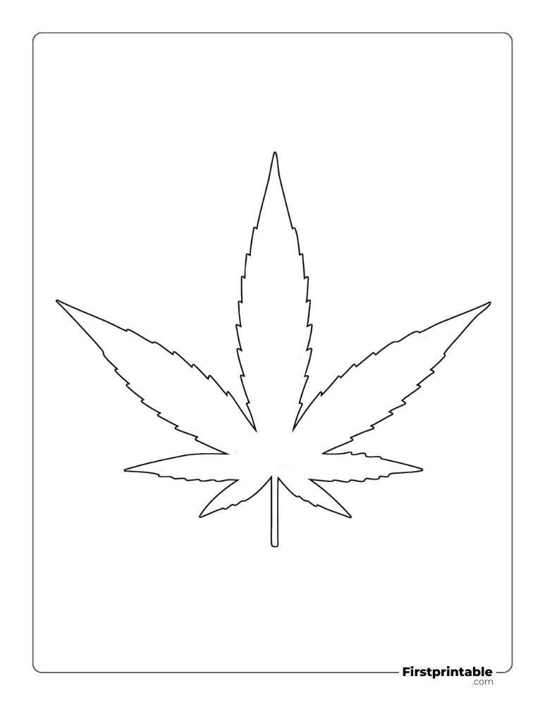 Pot (Cannabis) Leaf Outline - Large