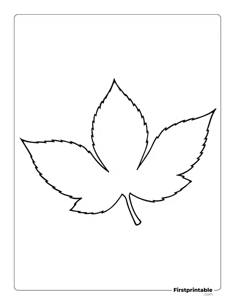 Chestnut Leaf Template - Large