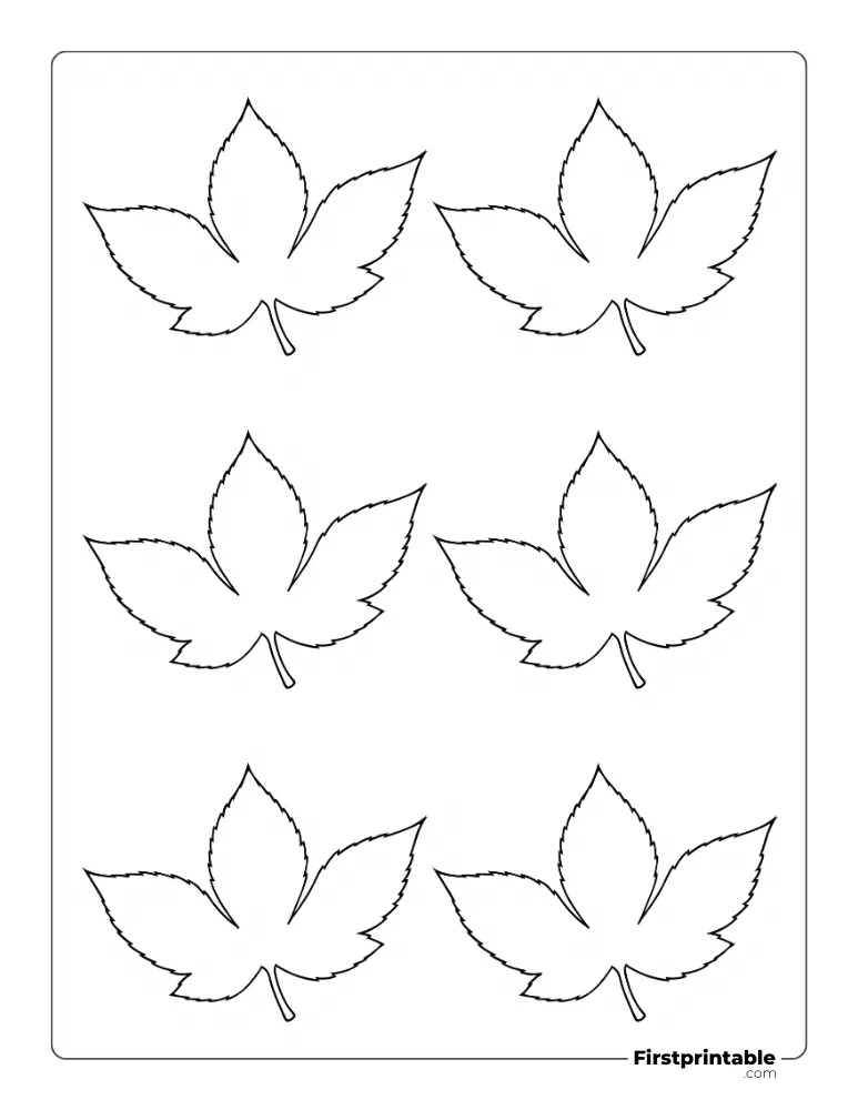 Chestnut Leaf Template - Small