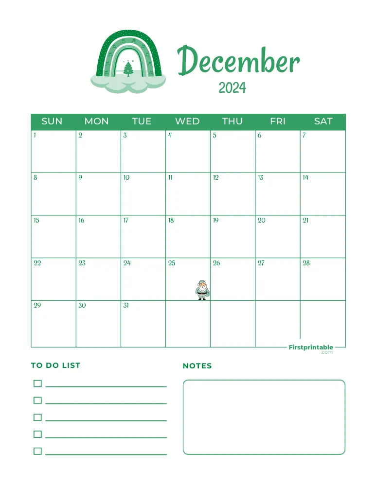 December Calendar 2024 Christmas Template 02