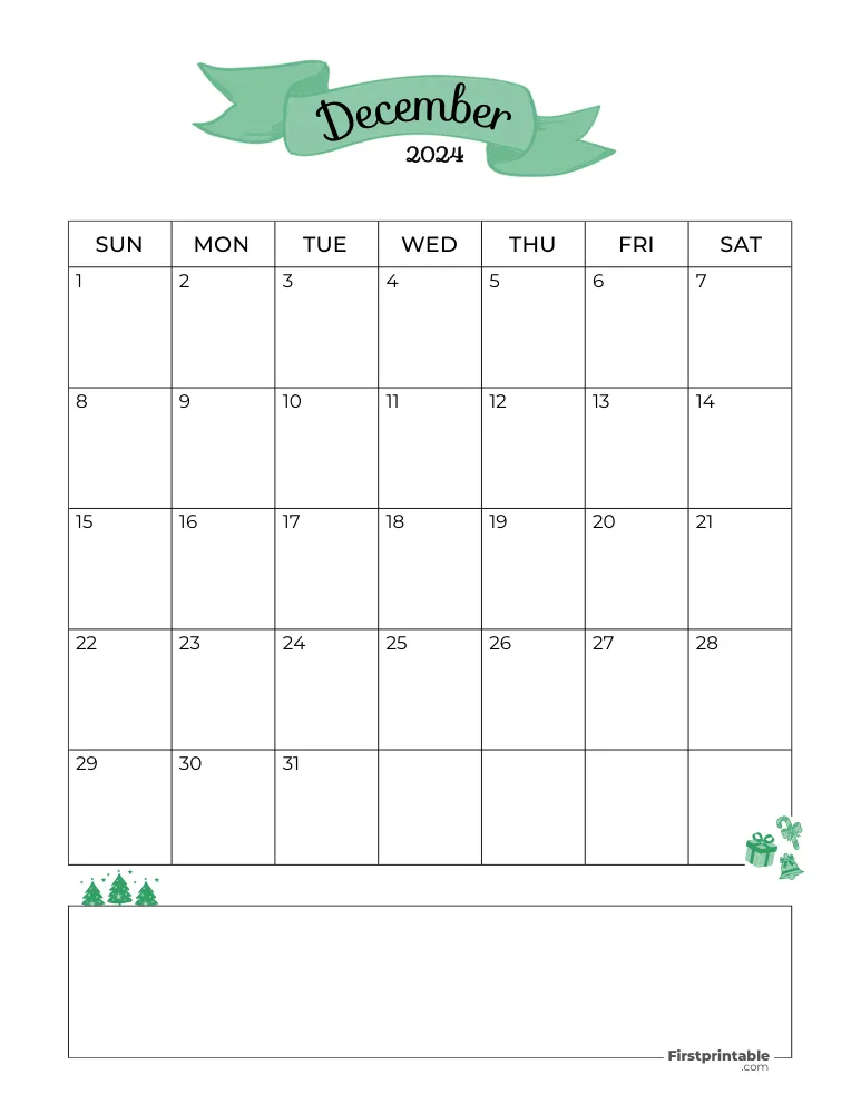 December Calendar 2024 Christmas Template 05