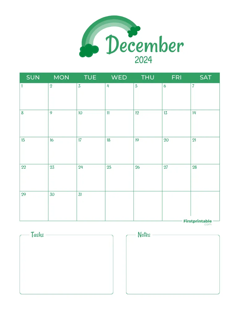 December Calendar 2024 Template 03