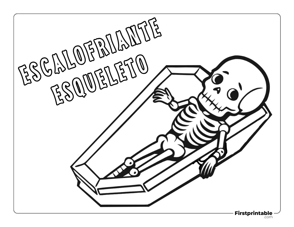 Dibujos para colorear de Halloween Esqueleto espeluznante