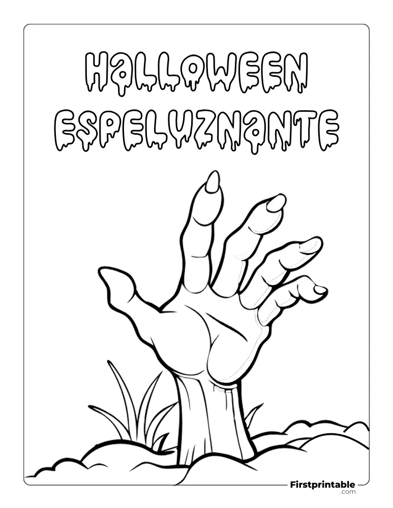 Dibujos para colorear de Halloween Mano zombie