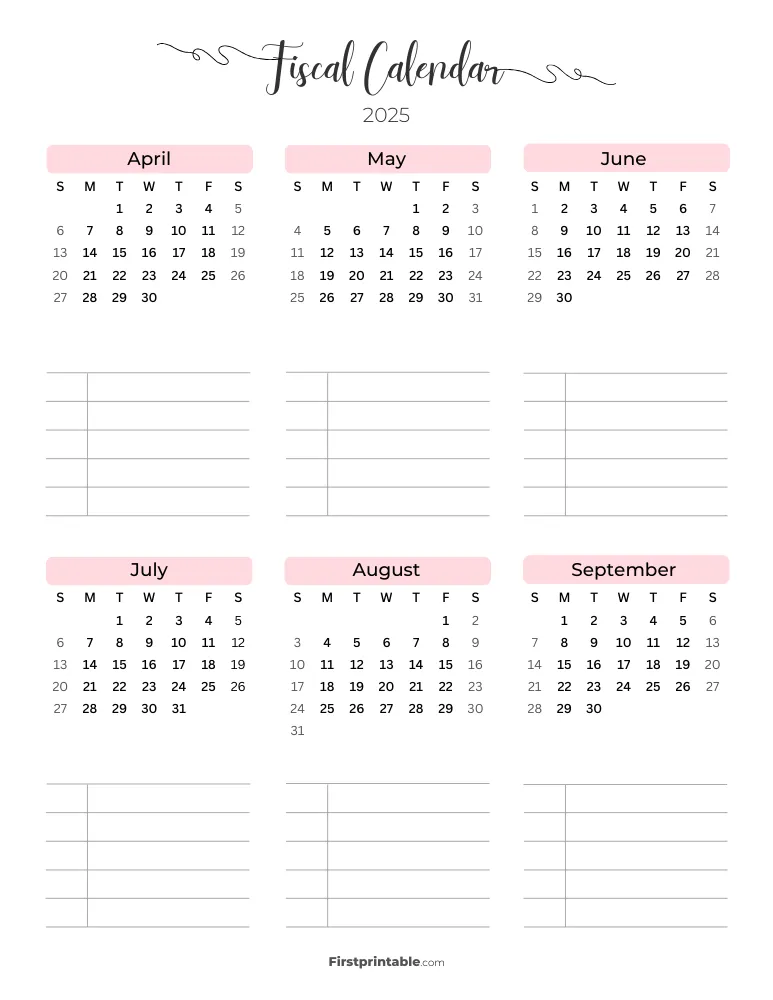 Fiscal Calendar Year 2025 Printable Template 03 (2)