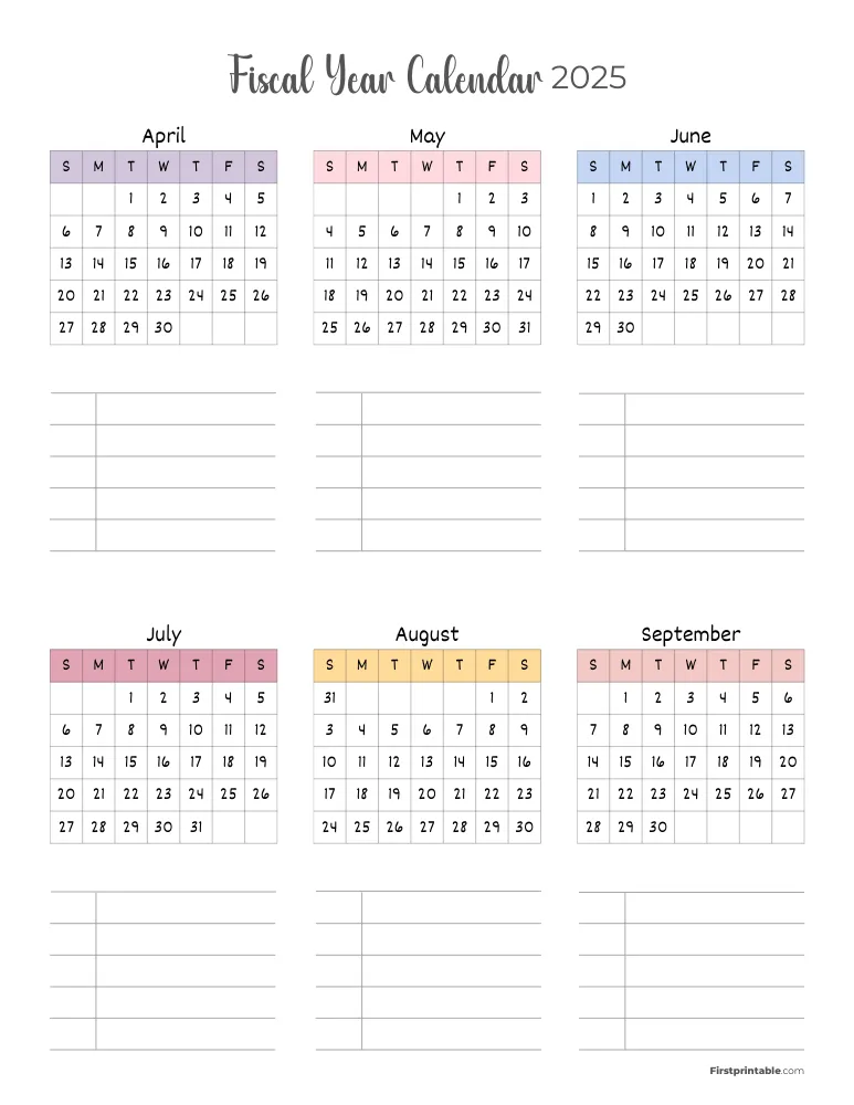 Fiscal Calendar Year 2025 Printable Template 04 (2)