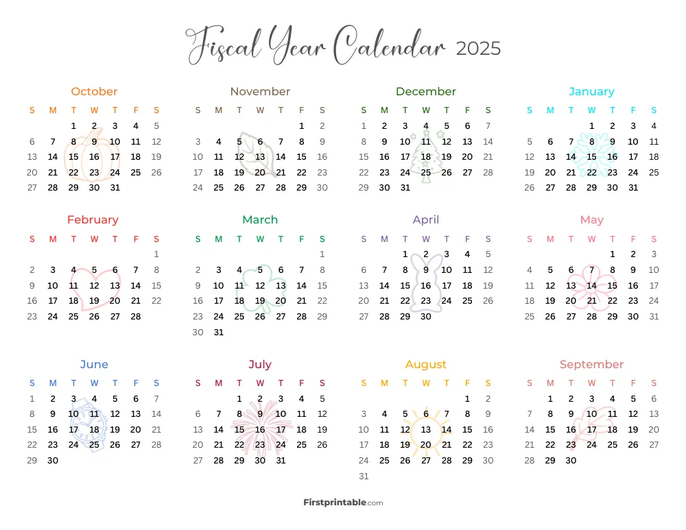 Fiscal Calendar Year 2025 Printable Template 18